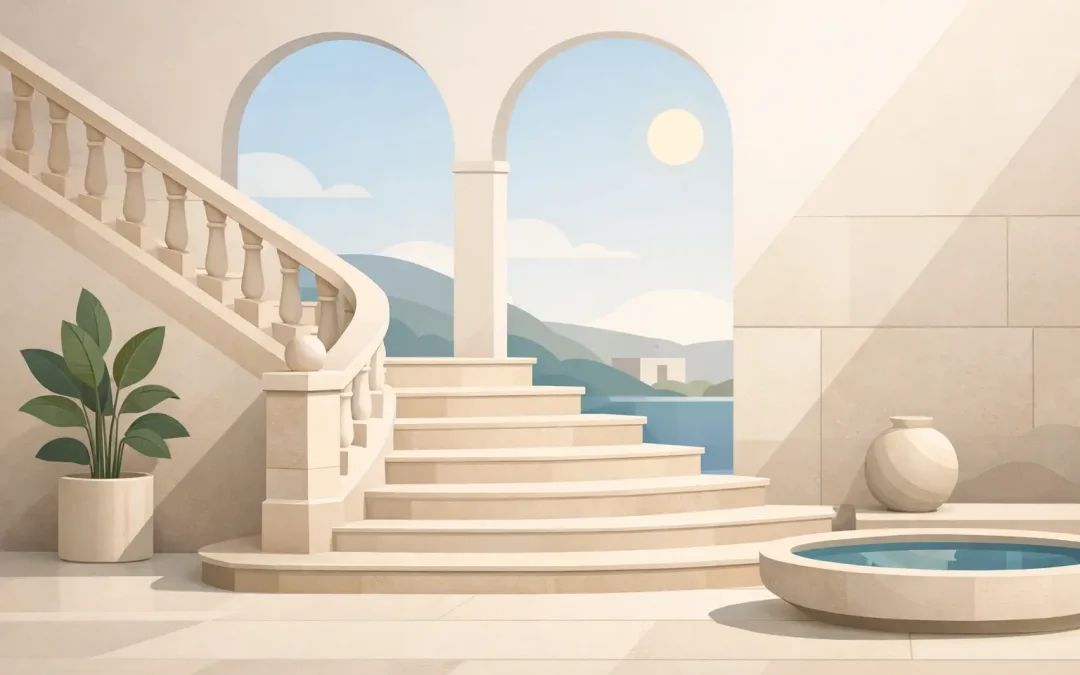 Limestone Staircase Design for Lasting Presence